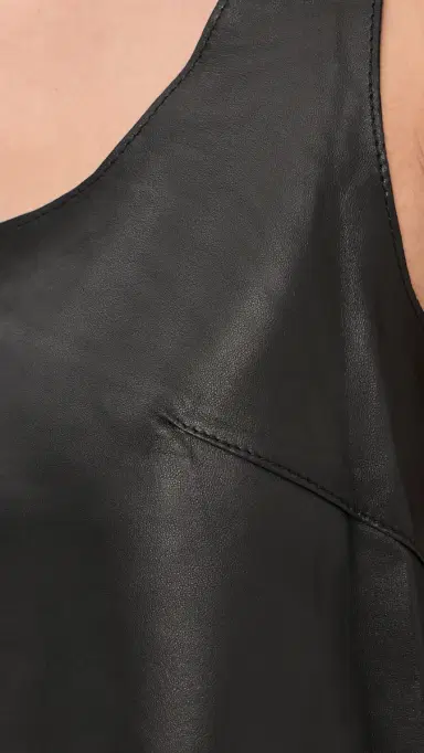 Tibi Lightweight Leather Tank Top Black | Thumbnail 6