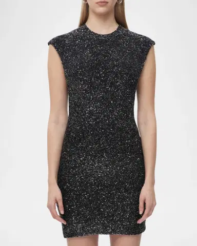 Hervé Léger Delilah Sequin Knit Cap-Sleeve Mini Dress | Thumbnail 5