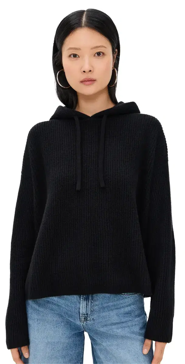 Cashmere Fisherman Hoodie Black
