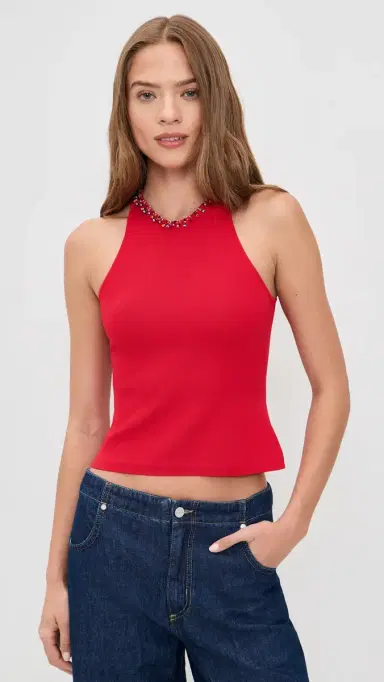 Staud Reina Top Red Rose | Thumbnail 2