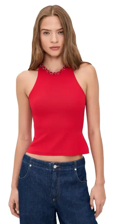 Staud Reina Top Red Rose | Thumbnail 1