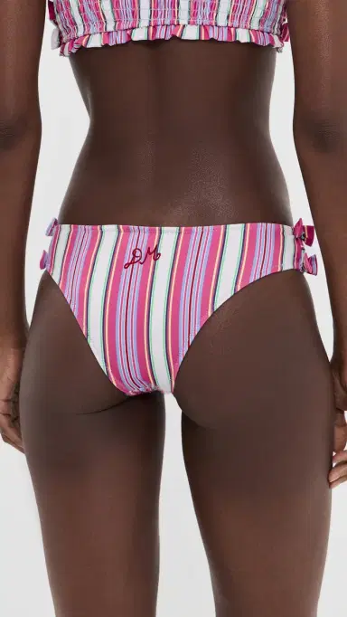 Damson Madder Shirred Bow Bikini Bottoms Pink | Thumbnail 3