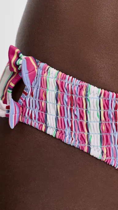 Damson Madder Shirred Bow Bikini Bottoms Pink | Thumbnail 5