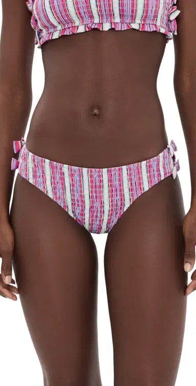 Damson Madder Shirred Bow Bikini Bottoms Pink | Thumbnail 1
