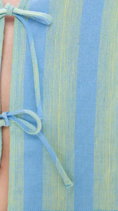 Staud Ava Linen Top eaport Stripe | Thumbnail 6
