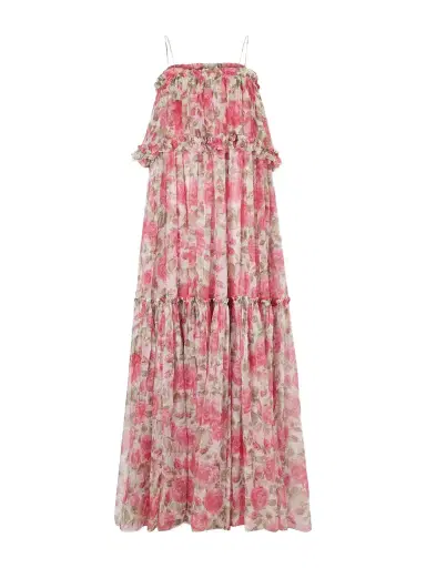 Chloé Floral-print Ruffled Silk-chiffon Maxi Dress | Thumbnail 1