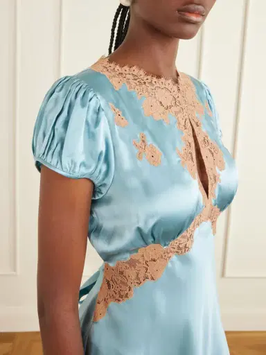DÔEN Junia Lace-trimmed Silk-satin Mini Dress | Thumbnail 4 DÔEN Junia Lace-trimmed Silk-satin Mini Dress | Thumbnail 4