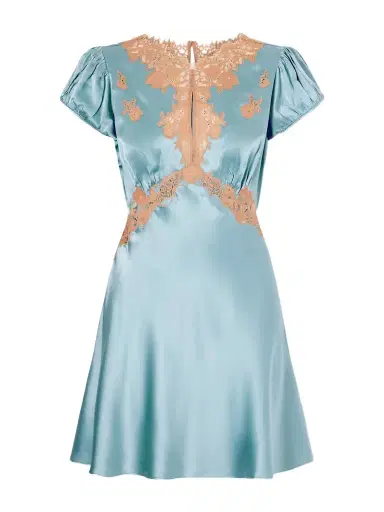 DÔEN Junia Lace-trimmed Silk-satin Mini Dress | Thumbnail 1 DÔEN Junia Lace-trimmed Silk-satin Mini Dress | Thumbnail 1