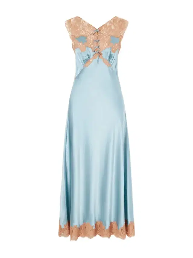 Marcelle Lace-trimmed Silk-satin Midi Dress