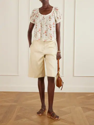 DÔEN Frederica Lace-trimmed Floral-print Organic Cotton Blouse | Thumbnail 2 DÔEN Frederica Lace-trimmed Floral-print Organic Cotton Blouse | Thumbnail 2