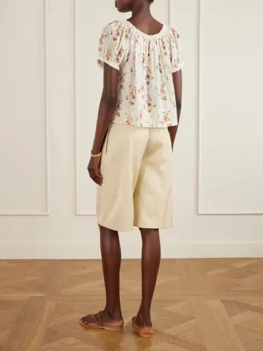 DÔEN Frederica Lace-trimmed Floral-print Organic Cotton Blouse | Thumbnail 3 DÔEN Frederica Lace-trimmed Floral-print Organic Cotton Blouse | Thumbnail 3