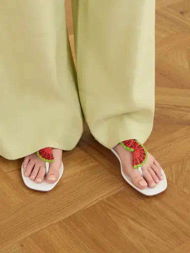 Aquazzura Embellished Raffia Thong Sandals | Thumbnail 2 Aquazzura Embellished Raffia Thong Sandals | Thumbnail 2