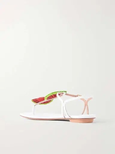 Aquazzura Embellished Raffia Thong Sandals | Thumbnail 3 Aquazzura Embellished Raffia Thong Sandals | Thumbnail 3