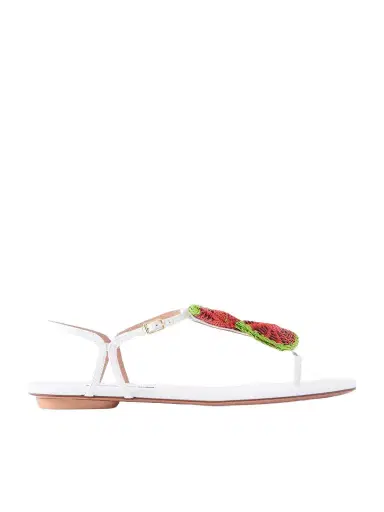 Aquazzura Embellished Raffia Thong Sandals | Thumbnail 1 Aquazzura Embellished Raffia Thong Sandals | Thumbnail 1