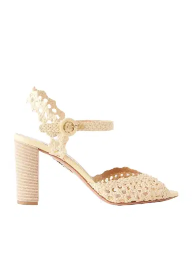Aquazzura Bossa Nova 85 Raffia Sandals | Thumbnail 1 Aquazzura Bossa Nova 85 Raffia Sandals | Thumbnail 1