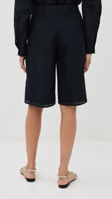 Another Tomorrow Gingham Bermuda Pants Black | Thumbnail 3