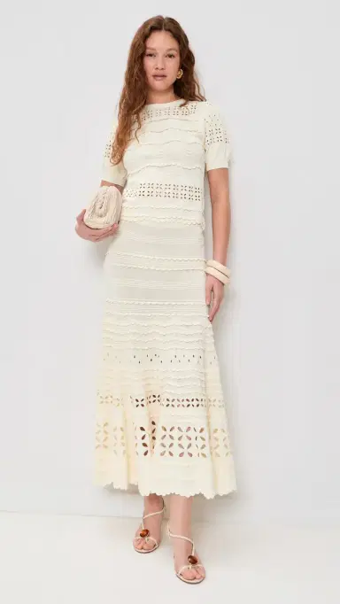 Ulla Johnson Marcelena Eyelet Knit Top Cowrie | Thumbnail 5 Ulla Johnson Marcelena Eyelet Knit Top Cowrie | Thumbnail 5
