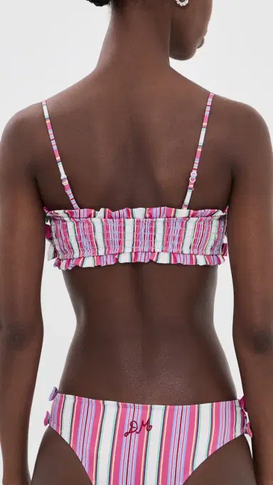 Damson Madder Shirred Bow Bikini Top Pink | Thumbnail 3 Damson Madder Shirred Bow Bikini Top Pink | Thumbnail 3