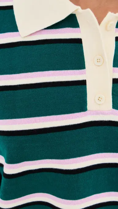 LE BOP Zadie Crop Polo Juniper Stripe | Thumbnail 6 LE BOP Zadie Crop Polo Juniper Stripe | Thumbnail 6