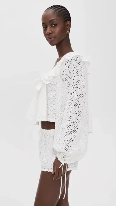 For Love & Lemons Willa Eyelet Top White | Thumbnail 4 For Love & Lemons Willa Eyelet Top White | Thumbnail 4