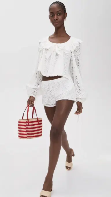 For Love & Lemons Willa Eyelet Top White | Thumbnail 5 For Love & Lemons Willa Eyelet Top White | Thumbnail 5