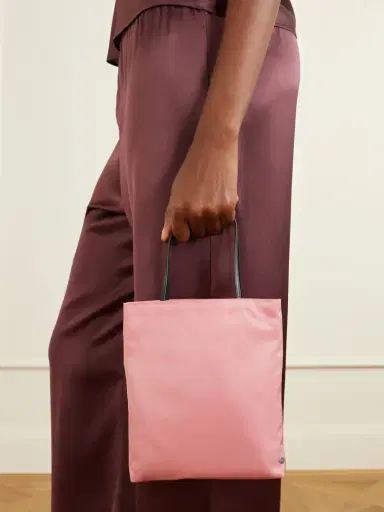 Valesque Thea Leather-trimmed Satin-shell Tote Bag | Thumbnail 2 Valesque Thea Leather-trimmed Satin-shell Tote Bag | Thumbnail 2