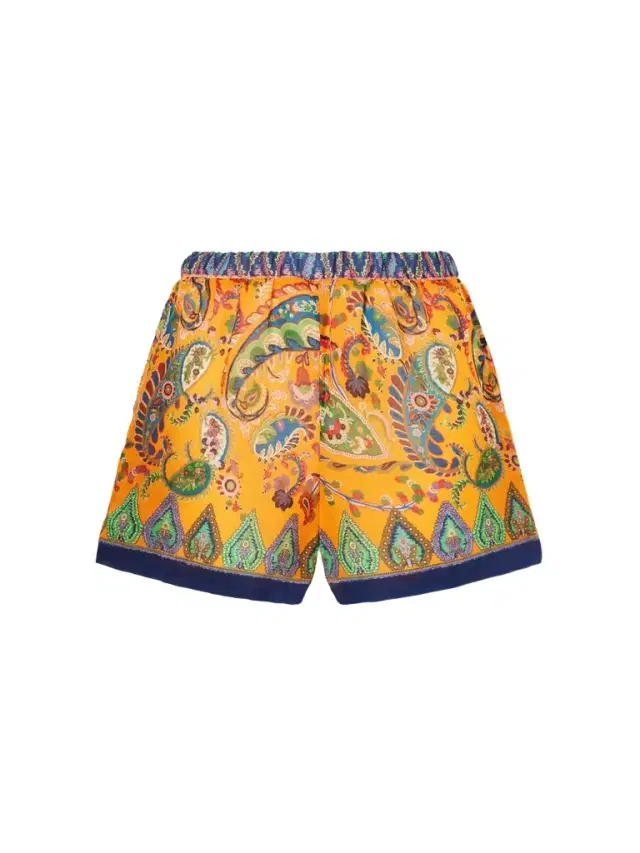 Paisley-print Ramie Shorts