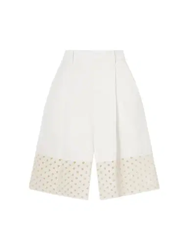 Marni Broderie Anglaise-trimmed Cotton-gabardine Shorts | Thumbnail 1 Marni Broderie Anglaise-trimmed Cotton-gabardine Shorts | Thumbnail 1