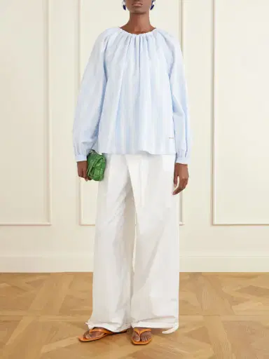 Marni Pleated Cotton-poplin Mid-rise Wide-leg Pants | Thumbnail 2 Marni Pleated Cotton-poplin Mid-rise Wide-leg Pants | Thumbnail 2