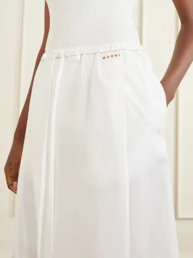 Marni Pleated Cotton-poplin Mid-rise Wide-leg Pants | Thumbnail 5 Marni Pleated Cotton-poplin Mid-rise Wide-leg Pants | Thumbnail 5