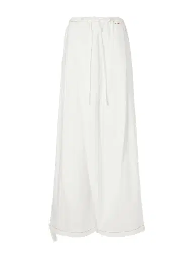 Marni Pleated Cotton-poplin Mid-rise Wide-leg Pants | Thumbnail 1 Marni Pleated Cotton-poplin Mid-rise Wide-leg Pants | Thumbnail 1