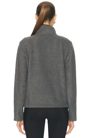 Sporty & Rich Serif Logo Zipped Polar Fleece Jacket | Thumbnail 4