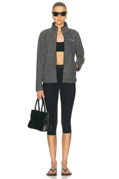 Sporty & Rich Serif Logo Zipped Polar Fleece Jacket | Thumbnail 5