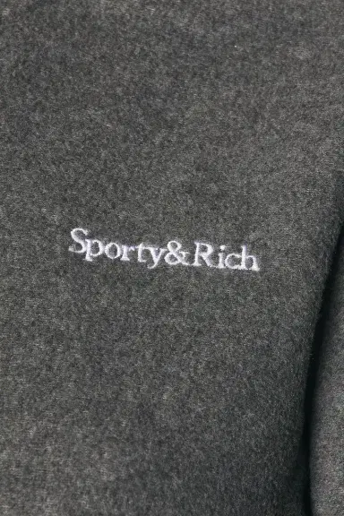 Sporty & Rich Serif Logo Zipped Polar Fleece Jacket | Thumbnail 6