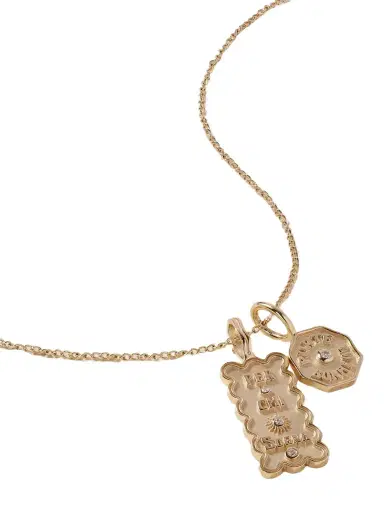 Marlo Laz Wee Porte Bonheur + Mini Per Chi Sogna 14-karat Gold Diamond Necklace | Thumbnail 1 Marlo Laz Wee Porte Bonheur + Mini Per Chi Sogna 14-karat Gold Diamond Necklace | Thumbnail 1