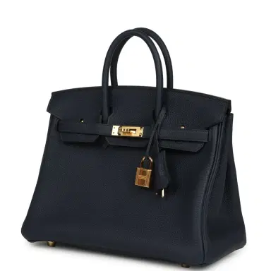 HERMÈS Hermes Birkin 25 Bleu Abysse Togo Gold Hardware | Thumbnail 5 HERMÈS Hermes Birkin 25 Bleu Abysse Togo Gold Hardware | Thumbnail 5