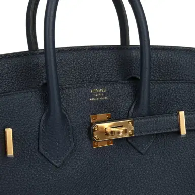 HERMÈS Hermes Birkin 25 Bleu Abysse Togo Gold Hardware | Thumbnail 7 HERMÈS Hermes Birkin 25 Bleu Abysse Togo Gold Hardware | Thumbnail 7