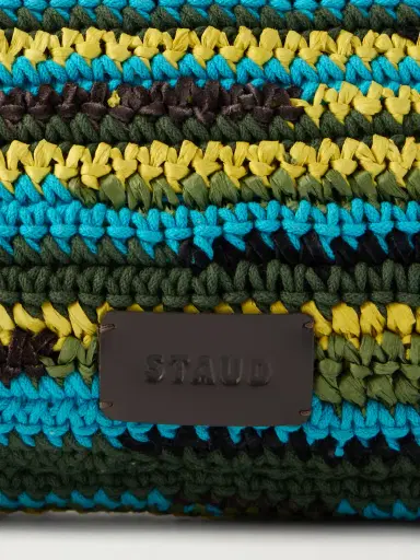 Staud Timmy Leather-trimmed Crocheted Fabric And Raffia Shoulder Bag | Thumbnail 5 Staud Timmy Leather-trimmed Crocheted Fabric And Raffia Shoulder Bag | Thumbnail 5