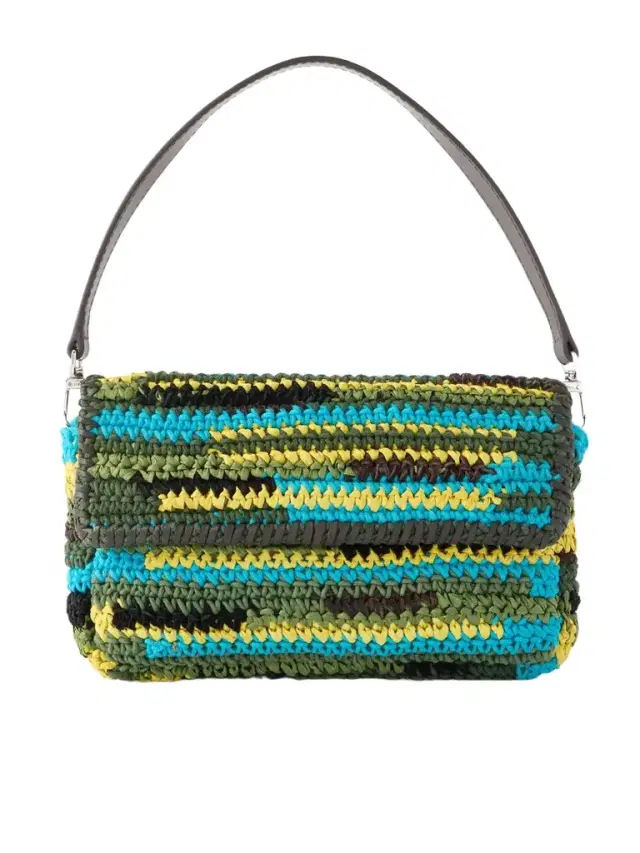 Timmy Leather-trimmed Crocheted Fabric And Raffia Shoulder Bag