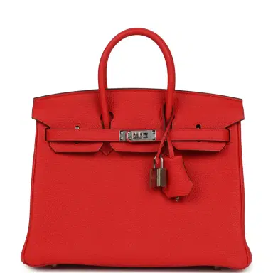 HERMÈS Hermes Birkin 25 Rouge de Coeur Togo Palladium Hardware | Thumbnail 1 HERMÈS Hermes Birkin 25 Rouge de Coeur Togo Palladium Hardware | Thumbnail 1