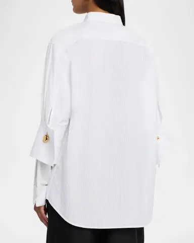 Loewe Striped Double-Sleeve Poplin Button-Down Shirt | Thumbnail 2 Loewe Striped Double-Sleeve Poplin Button-Down Shirt | Thumbnail 2