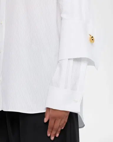 Loewe Striped Double-Sleeve Poplin Button-Down Shirt | Thumbnail 4 Loewe Striped Double-Sleeve Poplin Button-Down Shirt | Thumbnail 4