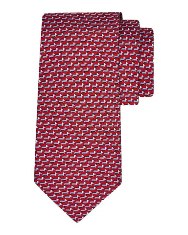 Ferragamo Men's Mini-Dachshund Dog Silk Tie | Thumbnail 1