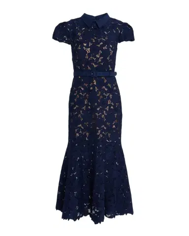 Self-Portrait Guipure Lace Belted Midi Dress | Thumbnail 1 Self-Portrait Guipure Lace Belted Midi Dress | Thumbnail 1