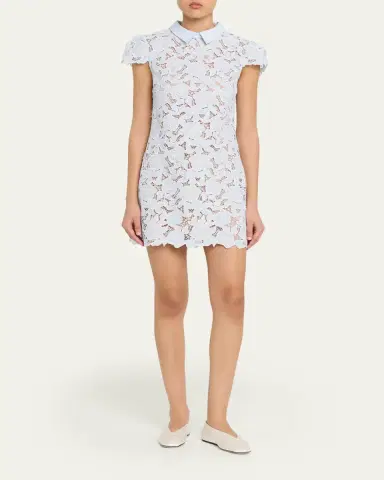 Self-Portrait Floral Guipure Lace Mini Dress | Thumbnail 2