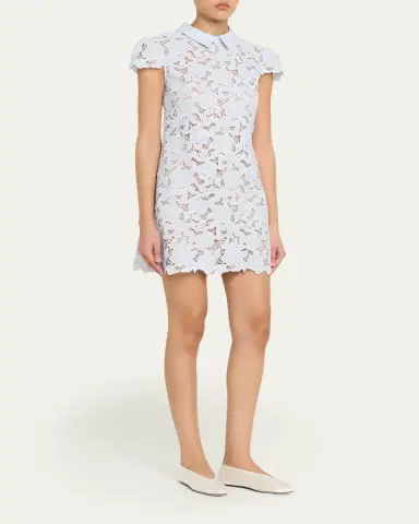 Self-Portrait Floral Guipure Lace Mini Dress | Thumbnail 4