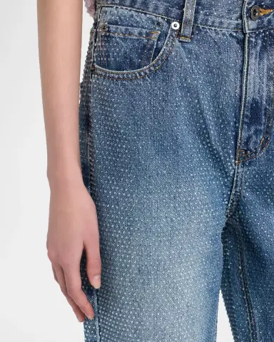 Self-Portrait Rhinestone Straight-Leg Jeans | Thumbnail 5 Self-Portrait Rhinestone Straight-Leg Jeans | Thumbnail 5