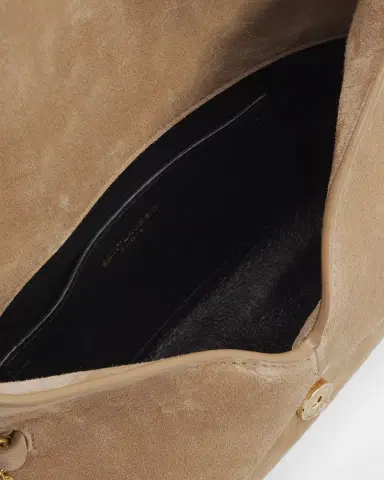 Saint Laurent Cassandre Large Suede Envelope Clutch Bag | Thumbnail 3