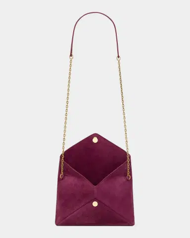 Saint Laurent Cassandre Large Suede Envelope Clutch Bag | Thumbnail 7