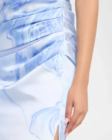 Simkhai Hansel Oil Spill-Print Satin Halter Midi Dress | Thumbnail 5